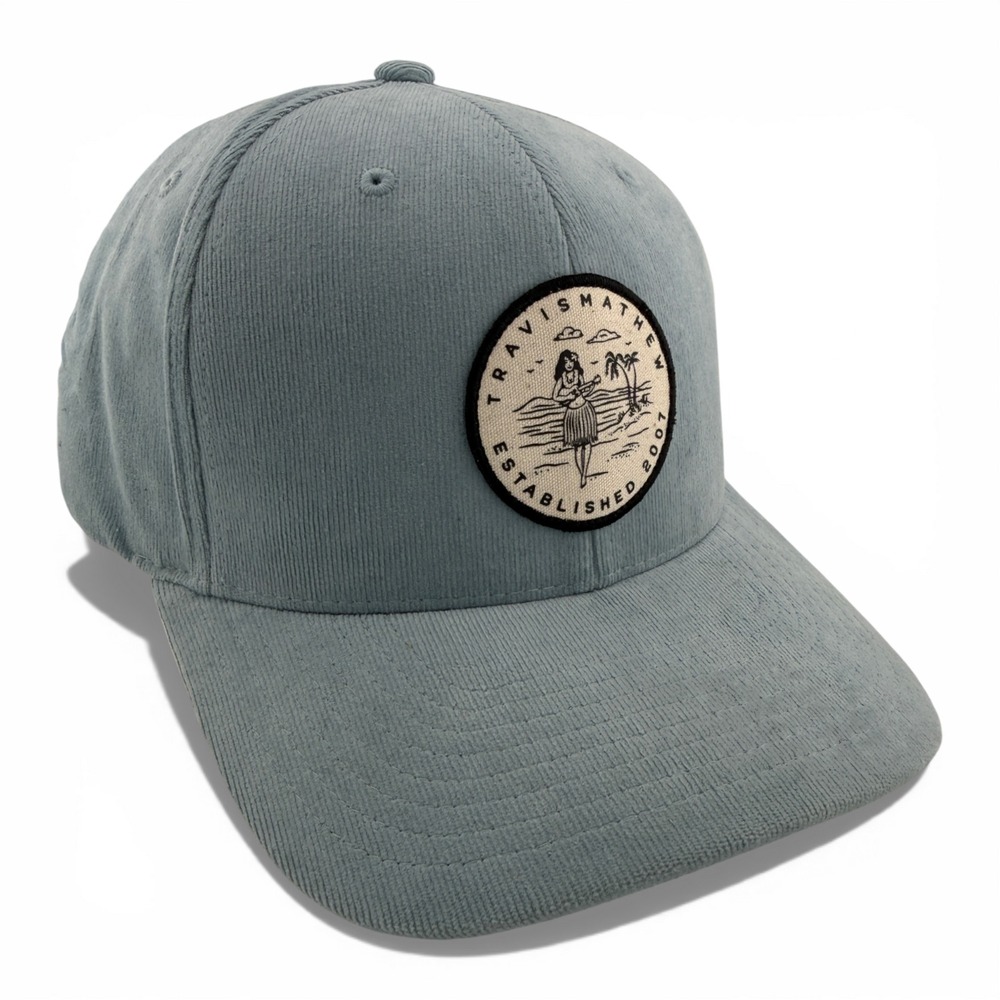 Travis Matthew Waves For Days Hula Girl Corduroy Sky Blue Snapback Hat Cap